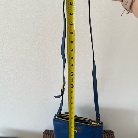 Prada Vitello Phenix Double Zip Crossbody Bag Baltico - Picture 11 of 11